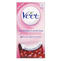 Veet EasyGrip Ready-to-Use - 20 Wax Strips With Shea Butter & Berry Veet