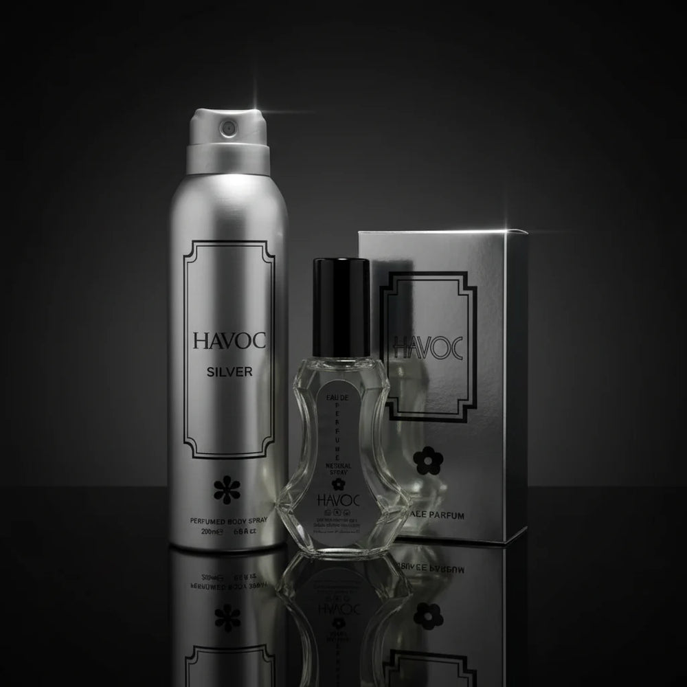 Havoc Silver – 2‑Piece Fragrance Deal 200ml Body Spray + 35ml Perfume Havoc