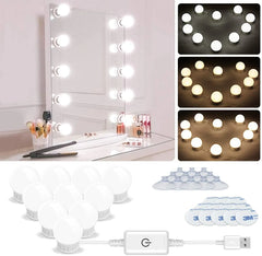 Vanity Light LED Bulbs for Makeup Mirror Stand | 10 Bulbs with 3 Cosmia.pk