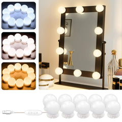 Vanity Light LED Bulbs for Makeup Mirror Stand | 10 Bulbs with 3 Cosmia.pk