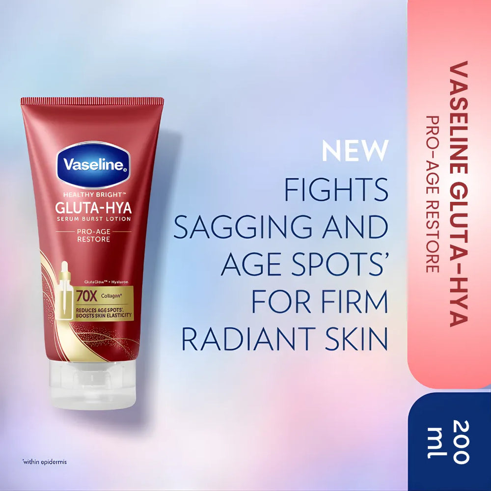 Vaseline Gluta-Hya Serum Burst Lotion Pro-Age Restore - Made in Thailand Vaseline