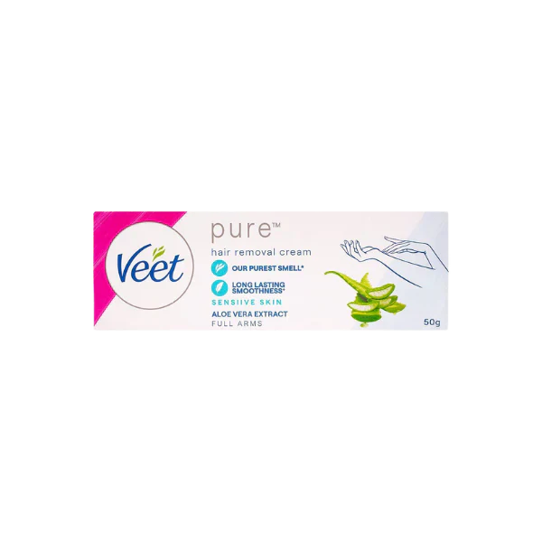 Veet Pure Aloe Vera Extract Sensitive Skin Hair Removal Cream - 50g Full Arms Veet