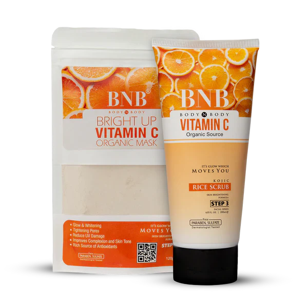 BNB Vitamin C Bright Booster ( Scrub 200ml + Mask 120gm) BnB