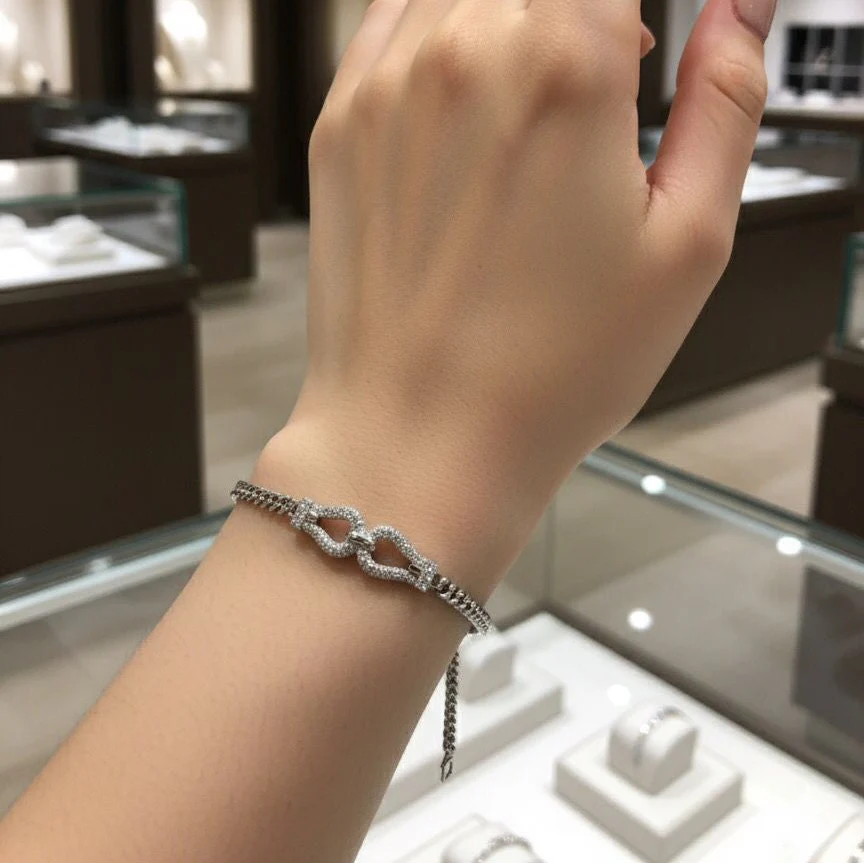 Zircon Chain Style Bracelet Cosmia