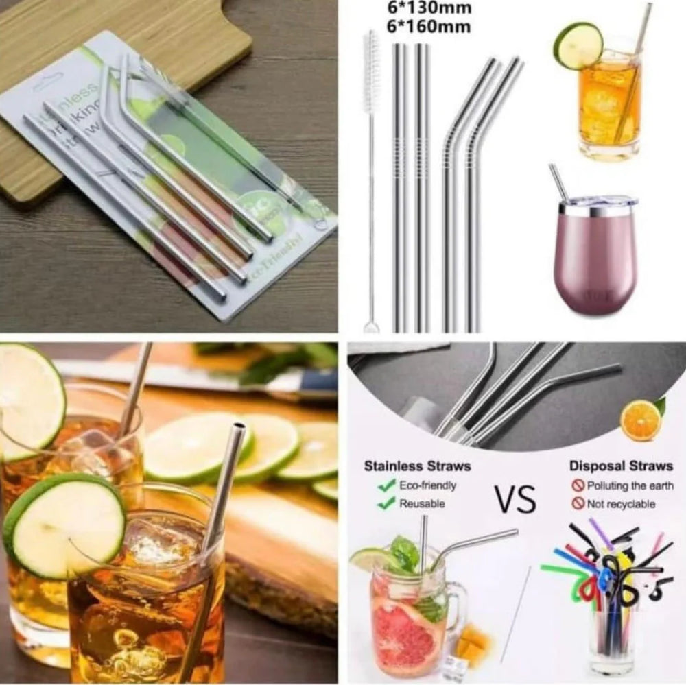 Steel Straw - Pack of 5 Cosmia.pk