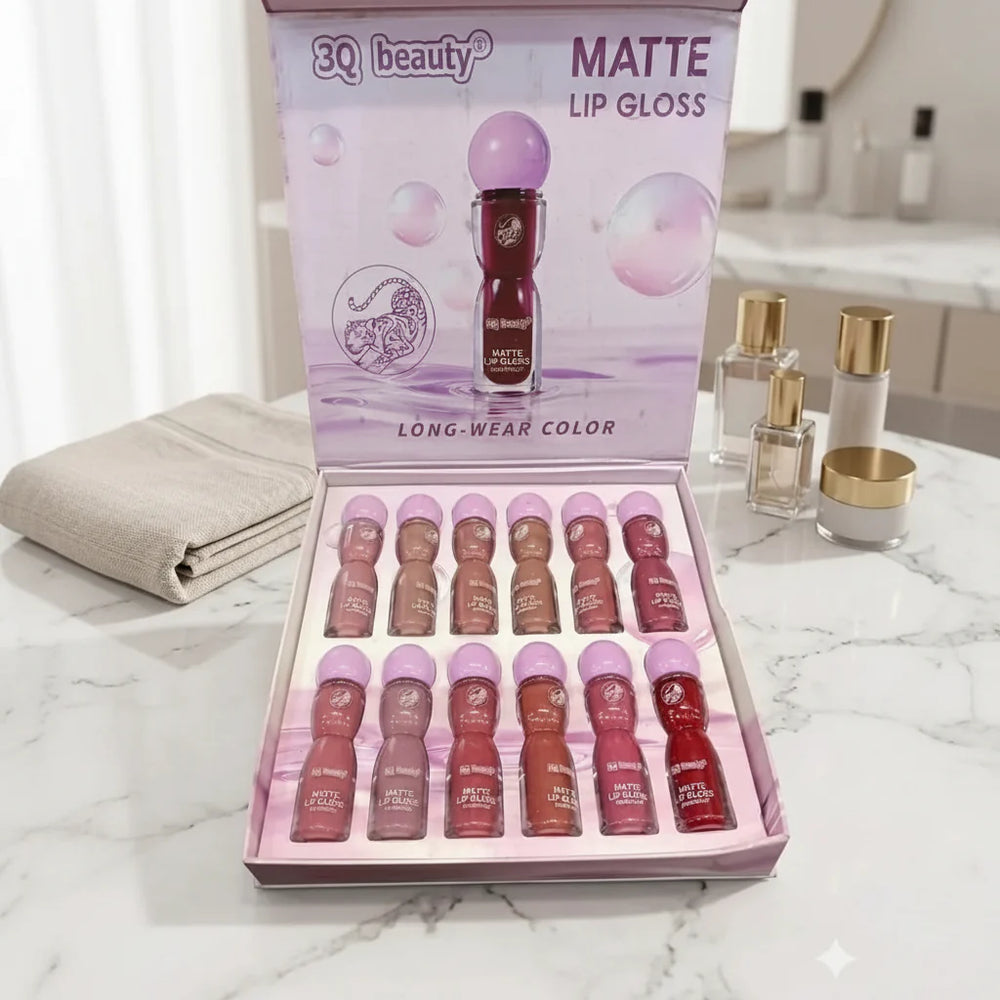 3Q Beauty Matte Long Wear Color Lip Gloss – Pack of 12 3Q Beauty