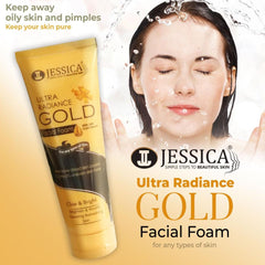 Jessica Ultra Radiance Gold Facial Foam – 125ml Jessica