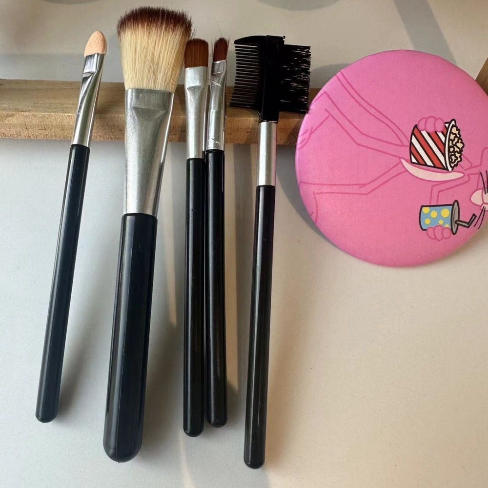 Huda Beauty Brush Set with Mirror - 5 Pcs Huda Beauty