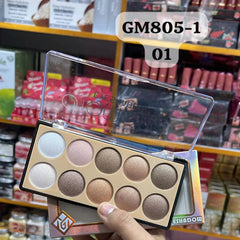 Gege Moon 10 Colors Diamond Eyeshadow Palette Gege Moon