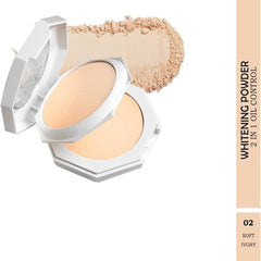 Maliao Whitening Compact Powder | Prime & Fine Makeup Effect | Long-Lasting Oil Control | Smooth Finish | Lightweight Formula | Ideal for All Skin Types Maliao