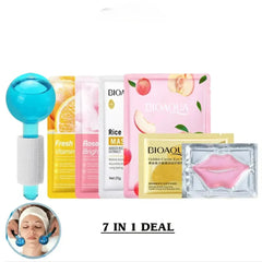 Ice Cool Roller Ball Face lifting Relaxation Massage + 4pcs Face Mask Cosmia.pk