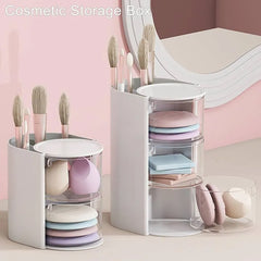 Multifunctional 2-in-1 3-Layer Rotating Cosmetic Storage Box Makeup Organizer Cosmia