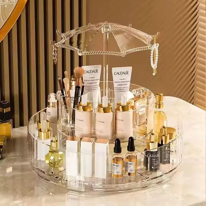 Light Luxury 360° Rotating Tabletop Cosmetics Storage Box Cosmia