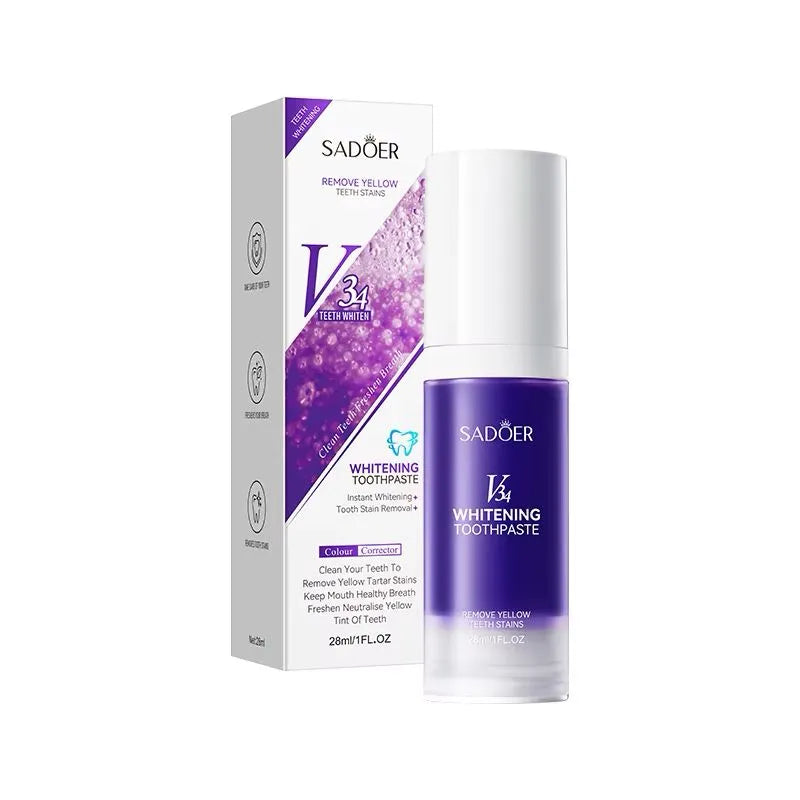 Sadoer V34 Remove Yellow Teeth Stains Whitening Toothpaste – 28 ml Sadoer