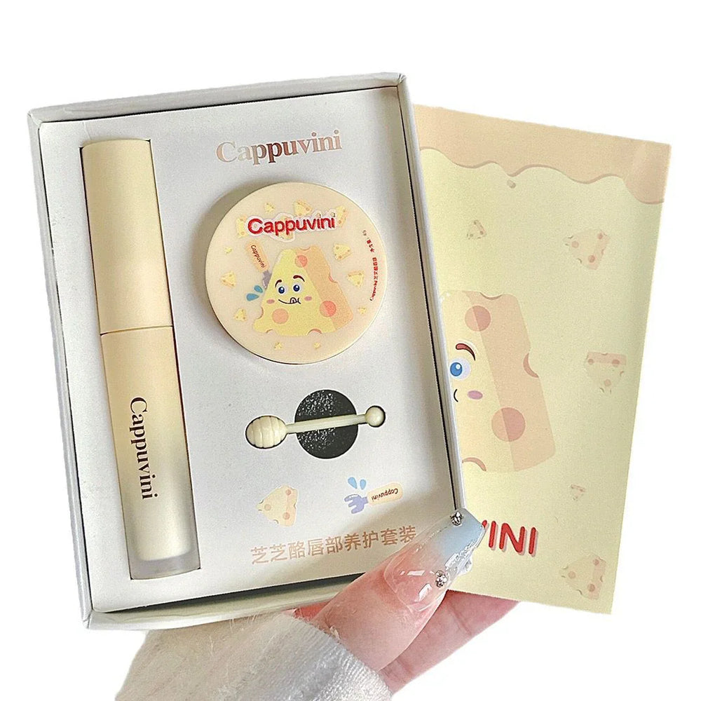 Cappuvini Cheese Lip Gloss & Lip Balm Set Cappuvini