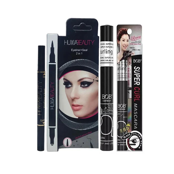BOB Super Curl Mascara & HUXIA Beauty Eyeliner + Seal 2-in-1 Set Cosmia.pk