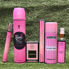 Bombshell Premium Fragrance Gift Set – Pack of 5 (Air Freshener, Body Bombshell