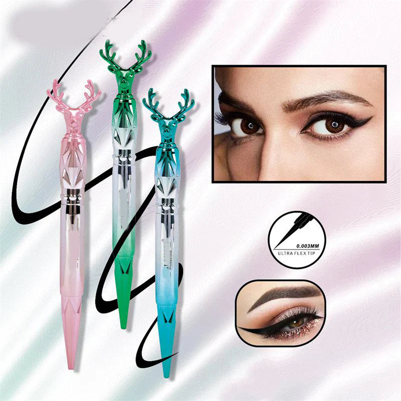 Deer Look Back" Silky Liquid Eyeliner – Precision Tip with Elegant Antler Design Cosmia