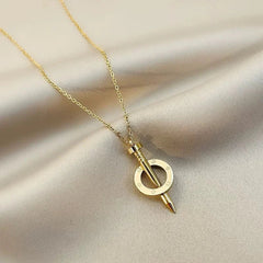 Stainless Steel Screw Pendant Necklace – Bold & Modern Style Cosmia