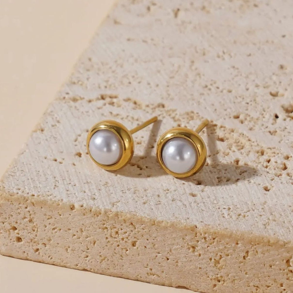 Cute Mini Imitation Pearl Stud Earrings for Women – Simple, Elegant Cosmia