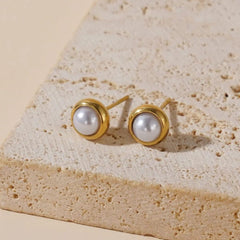 Cute Mini Imitation Pearl Stud Earrings for Women – Simple, Elegant Cosmia