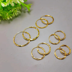 Gold-plated 5 pair hoops combo Cosmia