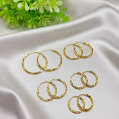 Gold-plated 5 pair hoops combo Cosmia