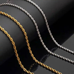 China Rope Chain – Elegant Twisted Design Necklace for Men & Women Cosmia