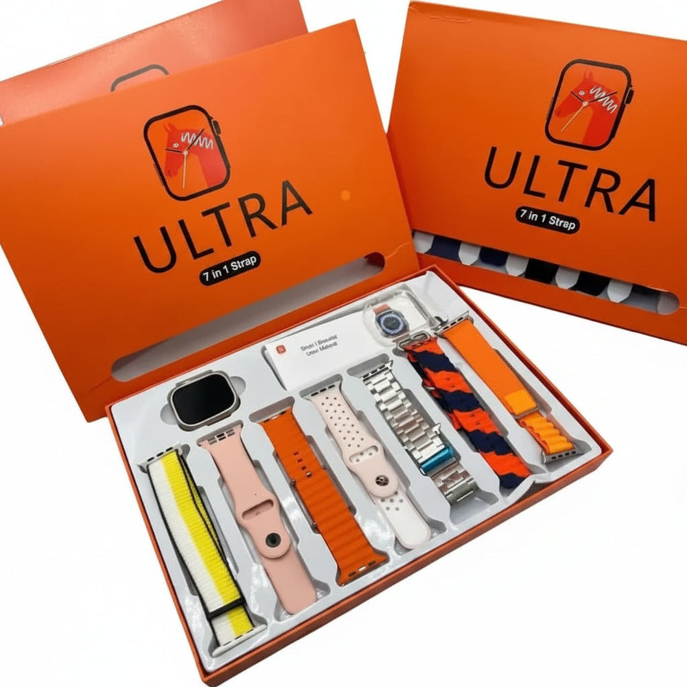 Ultra Smartwatch 7 in 1 Set with Silicone Band & Bluetooth 2.1 Ultra