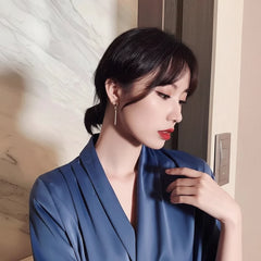 Bow Rhinestone Drop Earrings - Each Cosmia.pk