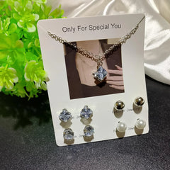 Locket & 4 studs set Cosmia
