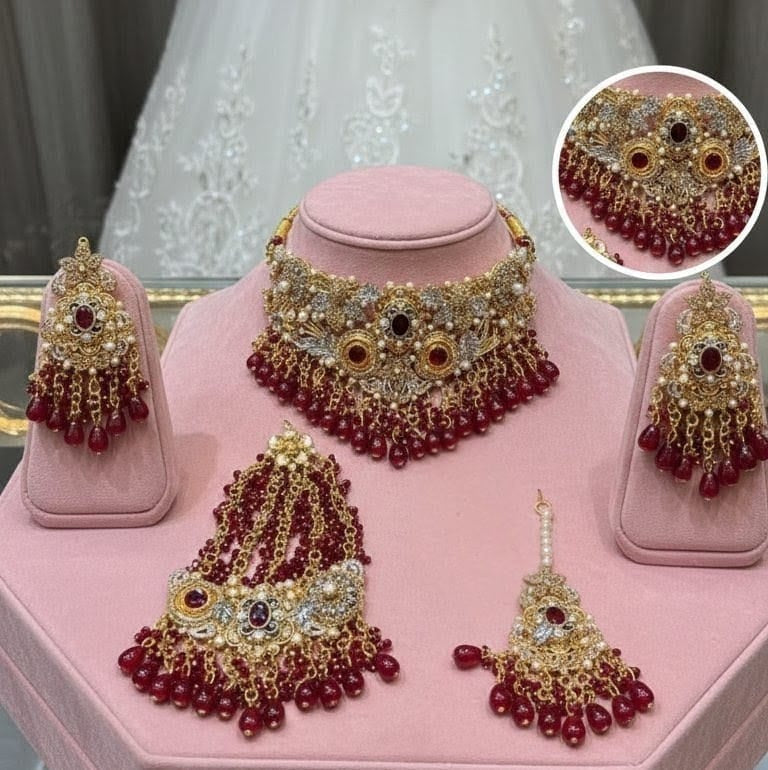 Turkish Maroon Bridal set Cosmia