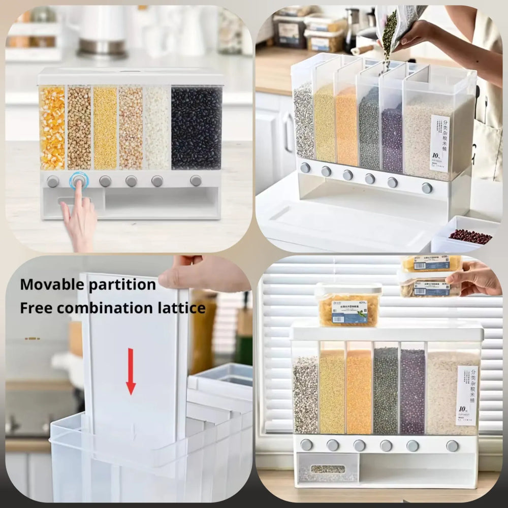 10kg 6 partition Cereal Dispenser Cosmia.pk