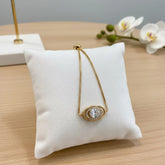 Oval Crystal Charm Bracelet Cosmia