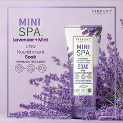 Vibrant Beauty Mini Spa Lavender + Mint Manicure Pedicure Kit - 200ml Vibrant Beauty