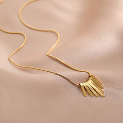 Stainless Steel Geometry String Sector Shape Pendant Cosmia
