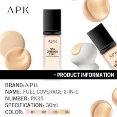 APK Full Coverage 2-in-1 Foundation & Concealer – 30ml APK