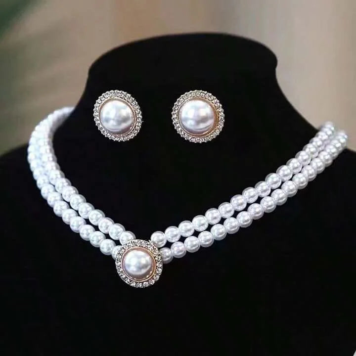 Pearl Necklace & Earrings Set – Each Cosmia