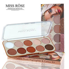 Miss Rose Nude-Highlighter & Contour Kit - 10 Color Miss Rose