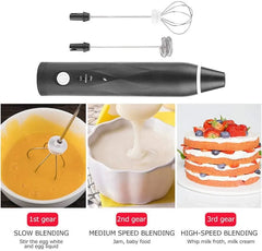 USB Rechargeable 3-Speed Electric Coffee Beater Milk Frother Cosmia.pk