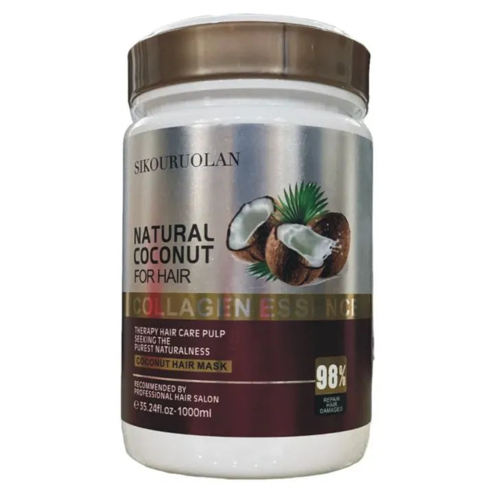 Sikouruolan Natural Coconut Hair Mask with Collagen Essence – 1000ml Sikouruolan