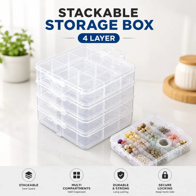Stackable Storage Box Organizer - 4 Layers Cosmia.pk