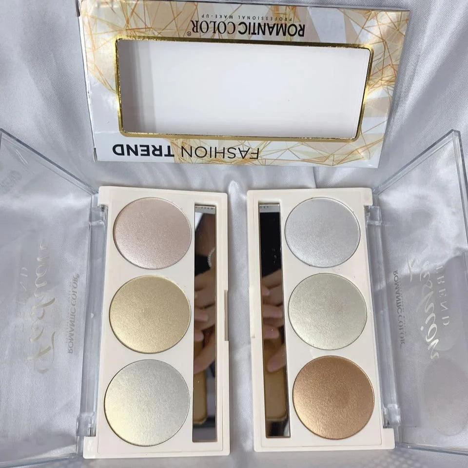 3 in 1 Fashion Trend-Blusher and Highlighter Makeup Kit Romantic Color