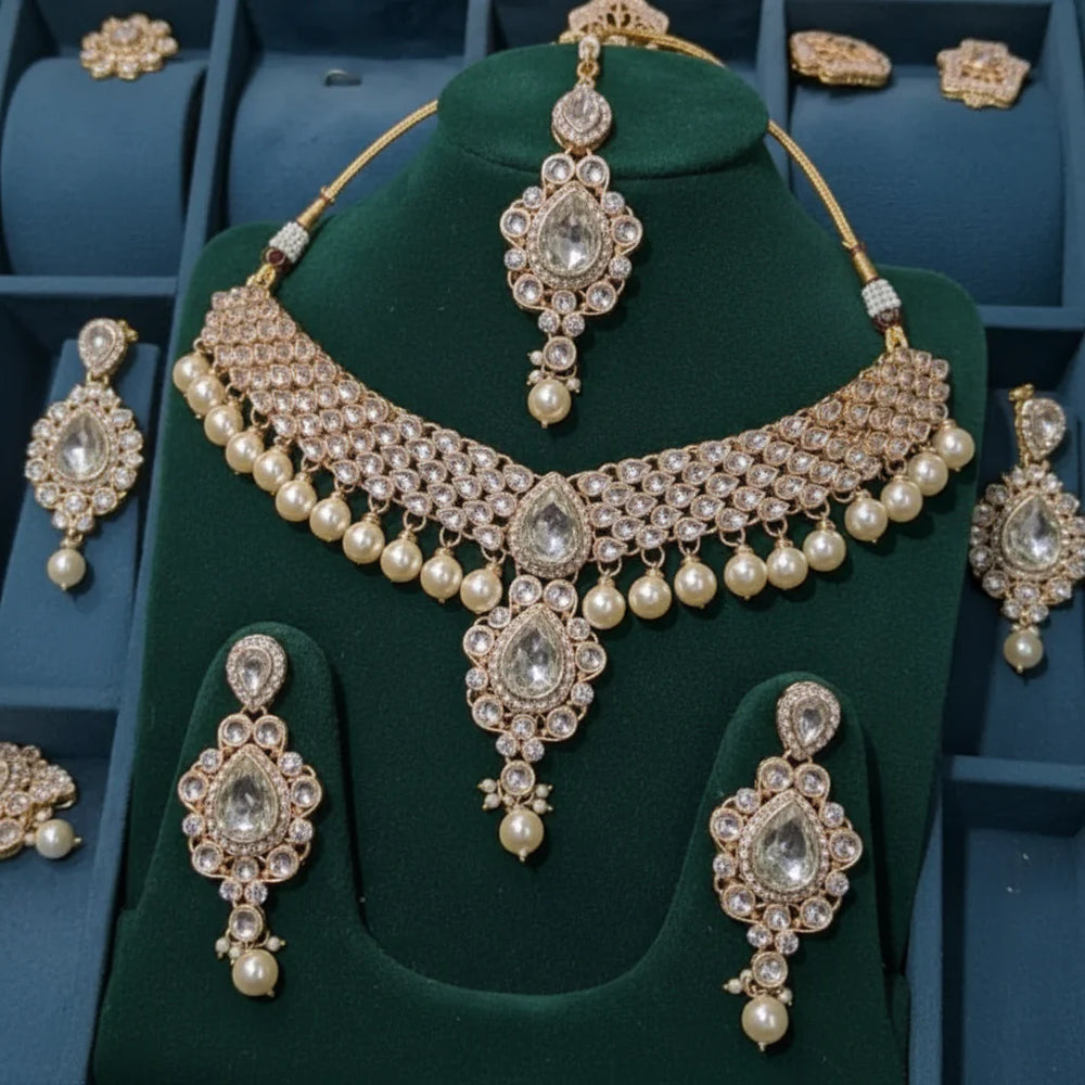 Kundan Shisha Necklace Set Cosmia