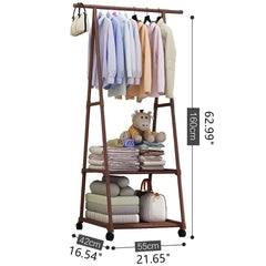 Clothes Rack Small Metal Garment Rack with Shelves and Rolling Wheels Cosmia.pk