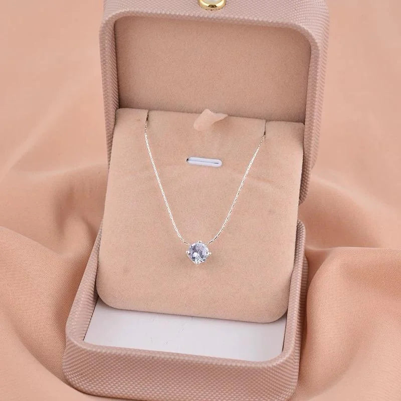 Stainless Steel Chain with Silver Stone Accent Cosmia