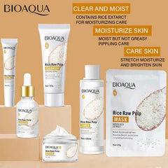 6 in 1 Bioaqua Rice Pulp Glow Moisturizing Skin Set Bioaqua