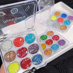 Miss Lara Cream Glitter Eyeshadow Palette - 9 Color Miss Lara