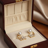 Luxury Pearl Butterfly Earrings β Gold-Tone Stainless Steel Cosmia