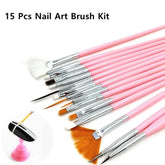 15 Pcs Nail Art Drawing Liner Brush Kit Cosmia.pk
